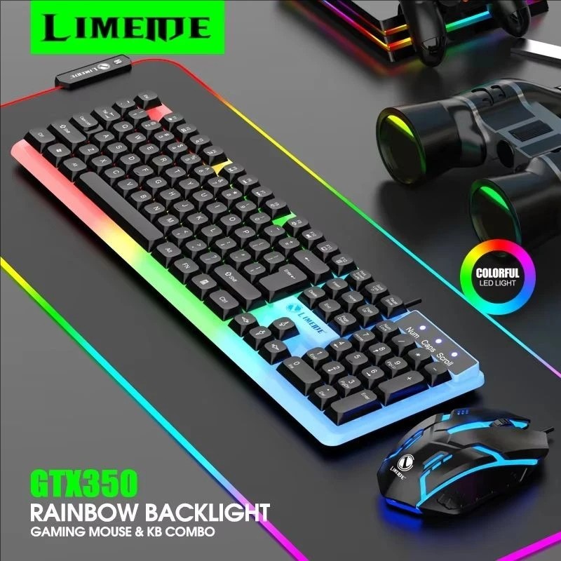 Teclado Y Mouse Inalambrico Gamer Set Croma Gaming Iluminacion Teclas Para Pc
