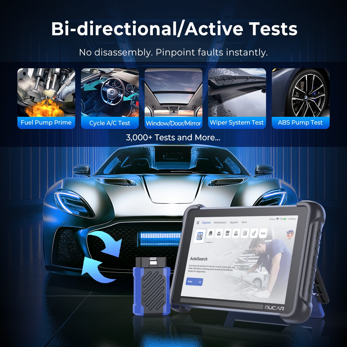 MUCAR 892BT KEY Coding Bidirectional Tool All System Diagnostic Scanner LifeFree
