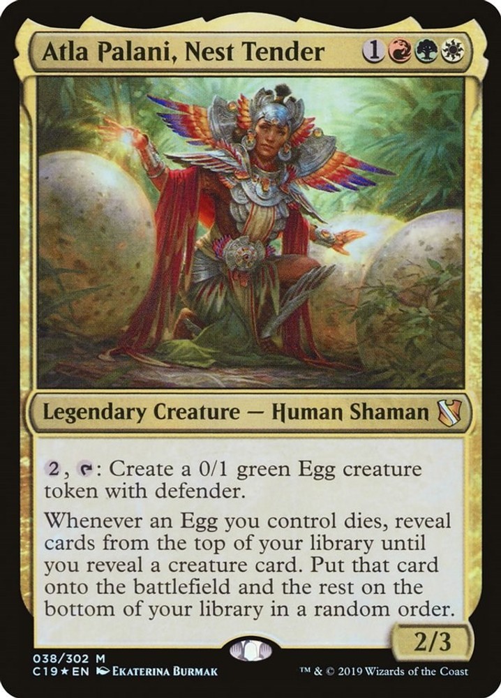 Atla Palani, Nest Tender #38 *Foil* (NM) Commander 2019 (C19) MTG