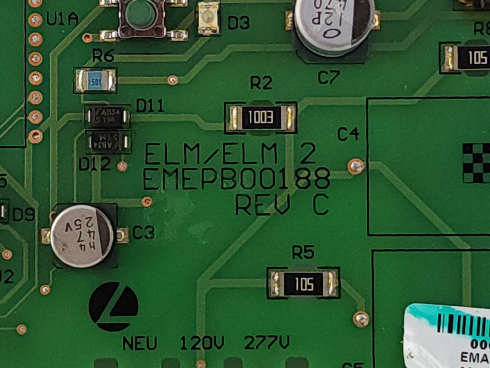 Elm Controls EMAE002003 PC Board Assembly, EMEPB00188 Rev C