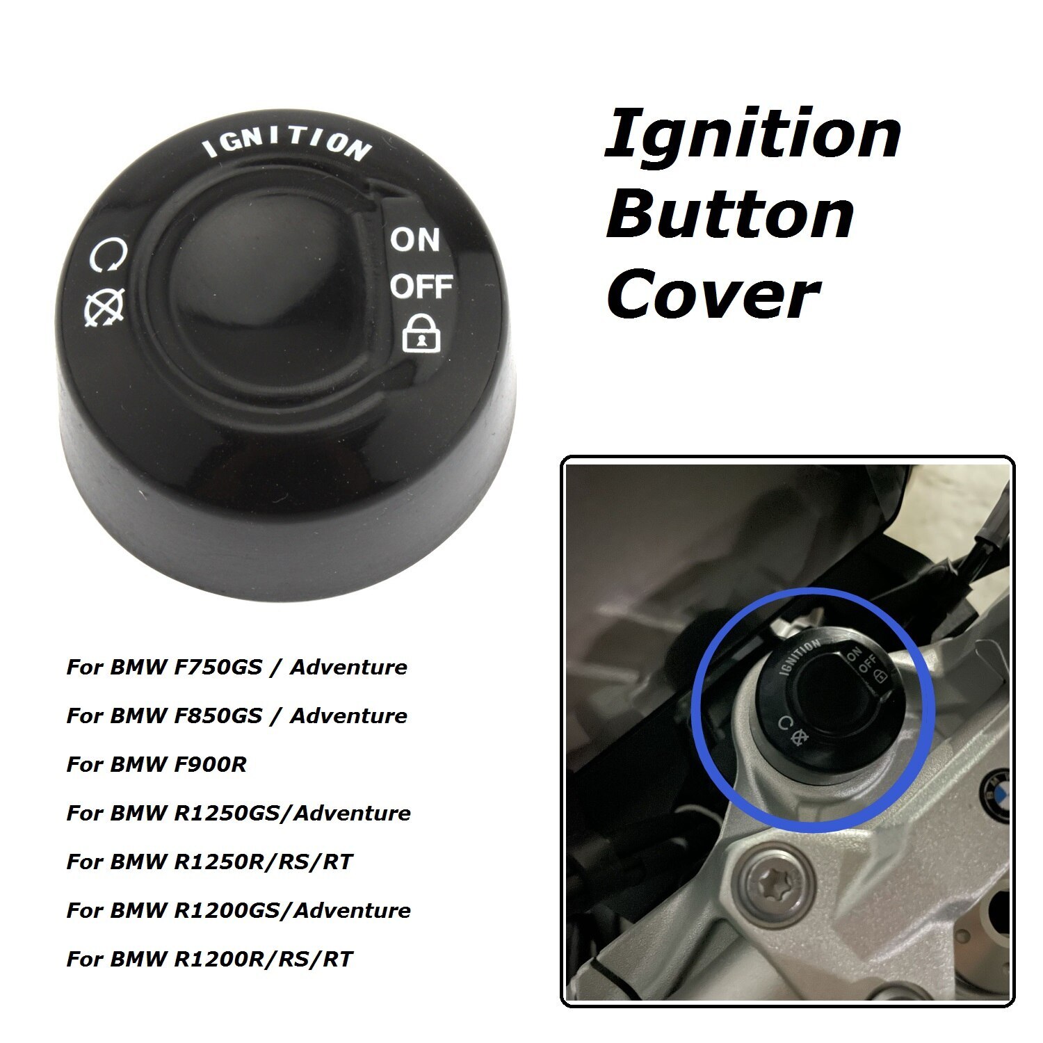 Ignition Switch Button Cover for BMW F750GS F850GS F900R R1200GS R1250GS adv