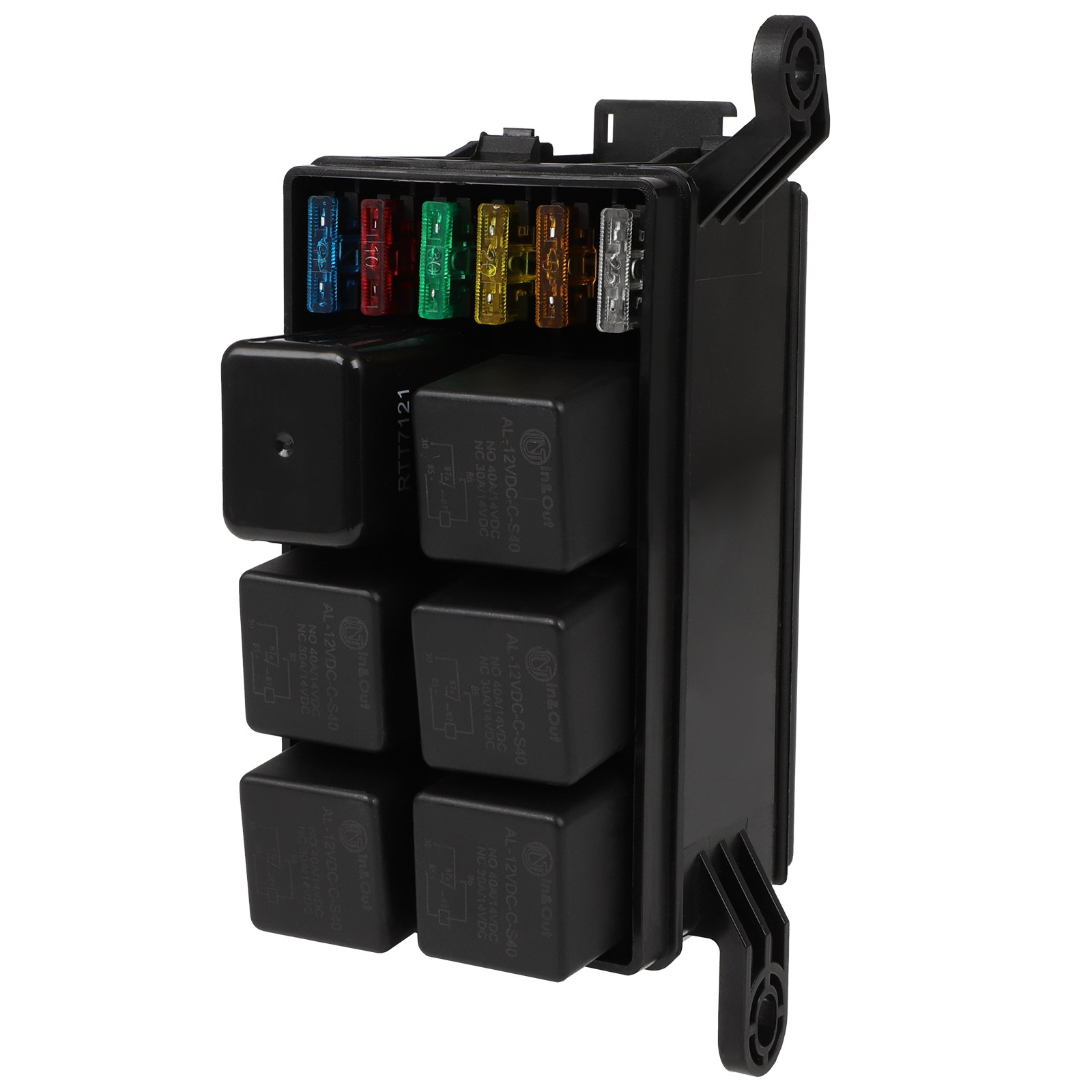 6 Way Relay Fuse Box Block Holder Dustproof Universal ATC/ATO For All Vehicle