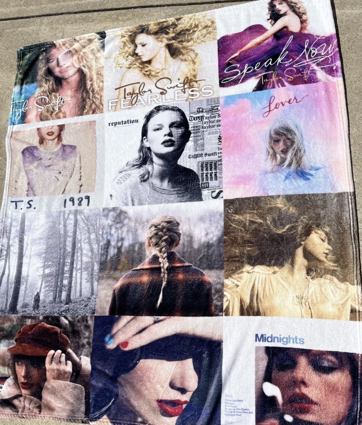 Taylor Swift Album Cover Collage Multicolor Standard Rectangular Blanket 60x80