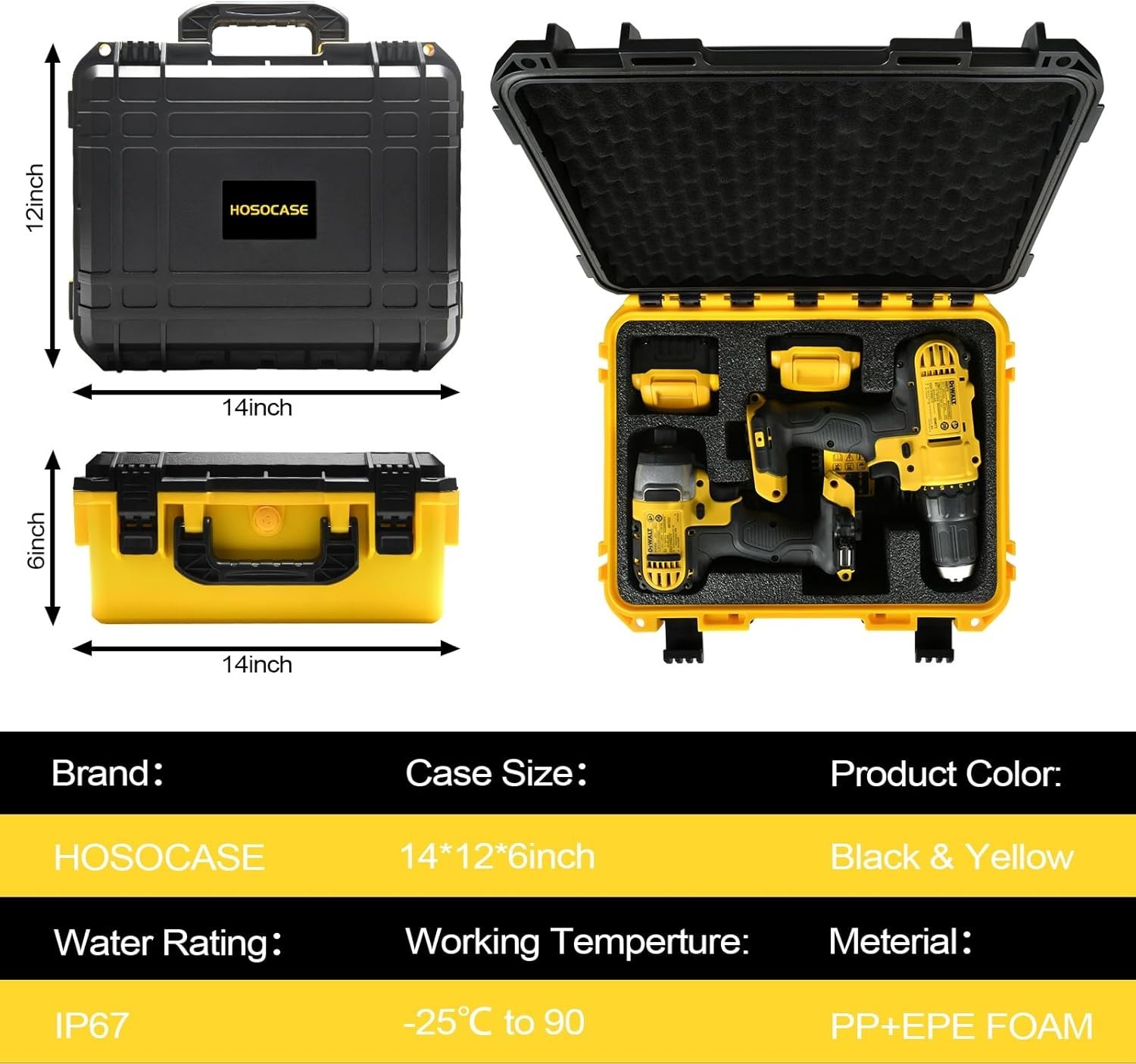 Impact Drill Driver Case for Dewalt: Waterproof Tool Box for Dewalt 20V MAX XR