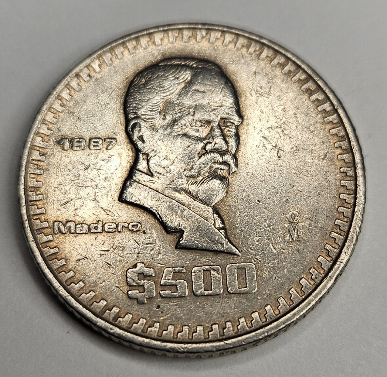 1987 Mexico 500 Pesos - Mexican Coin - Copper Nickel - World Coin - Madero - L3