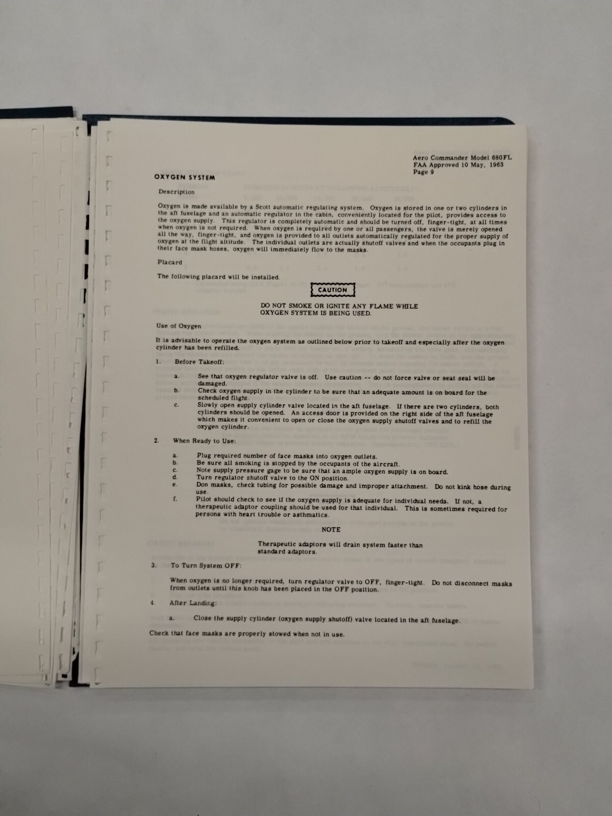 Grand Commander 1968 Model 680FL Flight Manual-Original