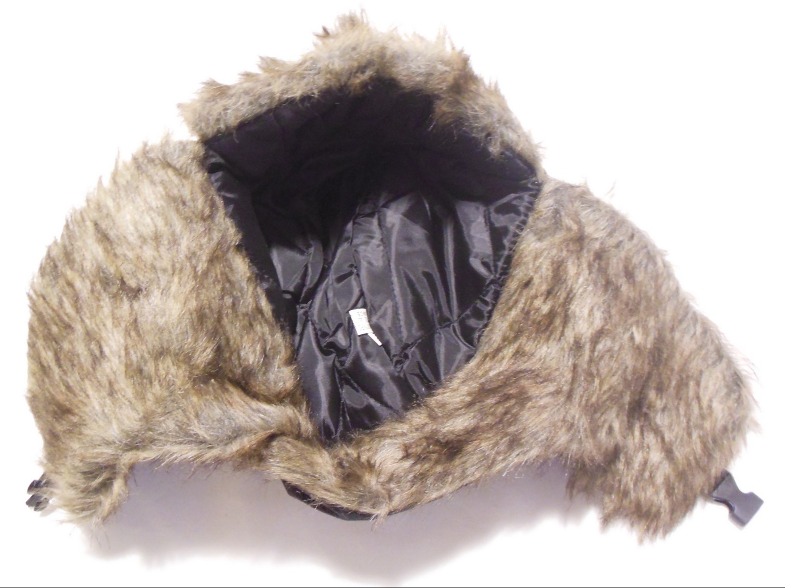 Trapper Hat Black Suede Feel One Size Unisex Winter Warmer