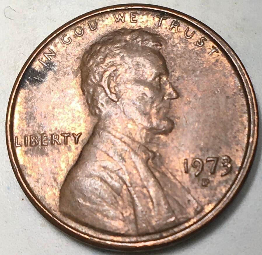 1973D Lincoln Memorial Cent 1 cent VF condition RB color 3.1G free shipping!!