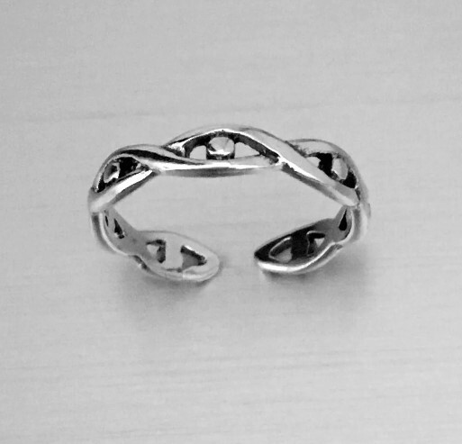 Anniversary Gift For Wife Solid Metal Adjustable Stylish Toe Ring 925 Silver