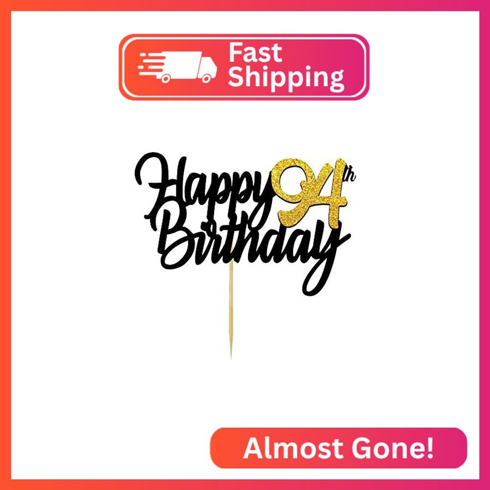 Happy 94th Birthday Cake Toppers Glitter 94th Anniversary Cake Topper 94 Years L