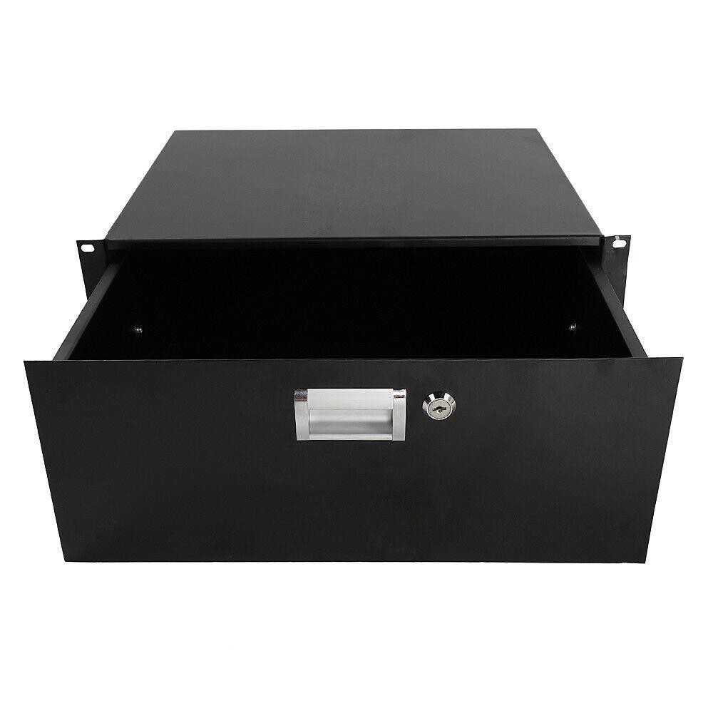 Glarry Rack Mount DJ 19" Rack Road Case Equipment Deep Drawer Locking 4U