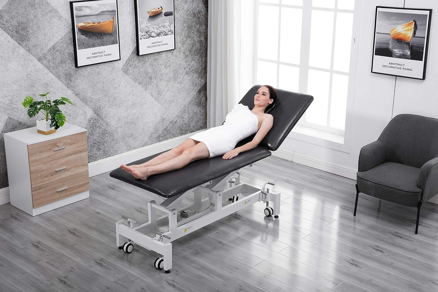 Hi-Lo Adjustable Physical Therapy Table - Comfortable Spa Bed for Massage & Acup