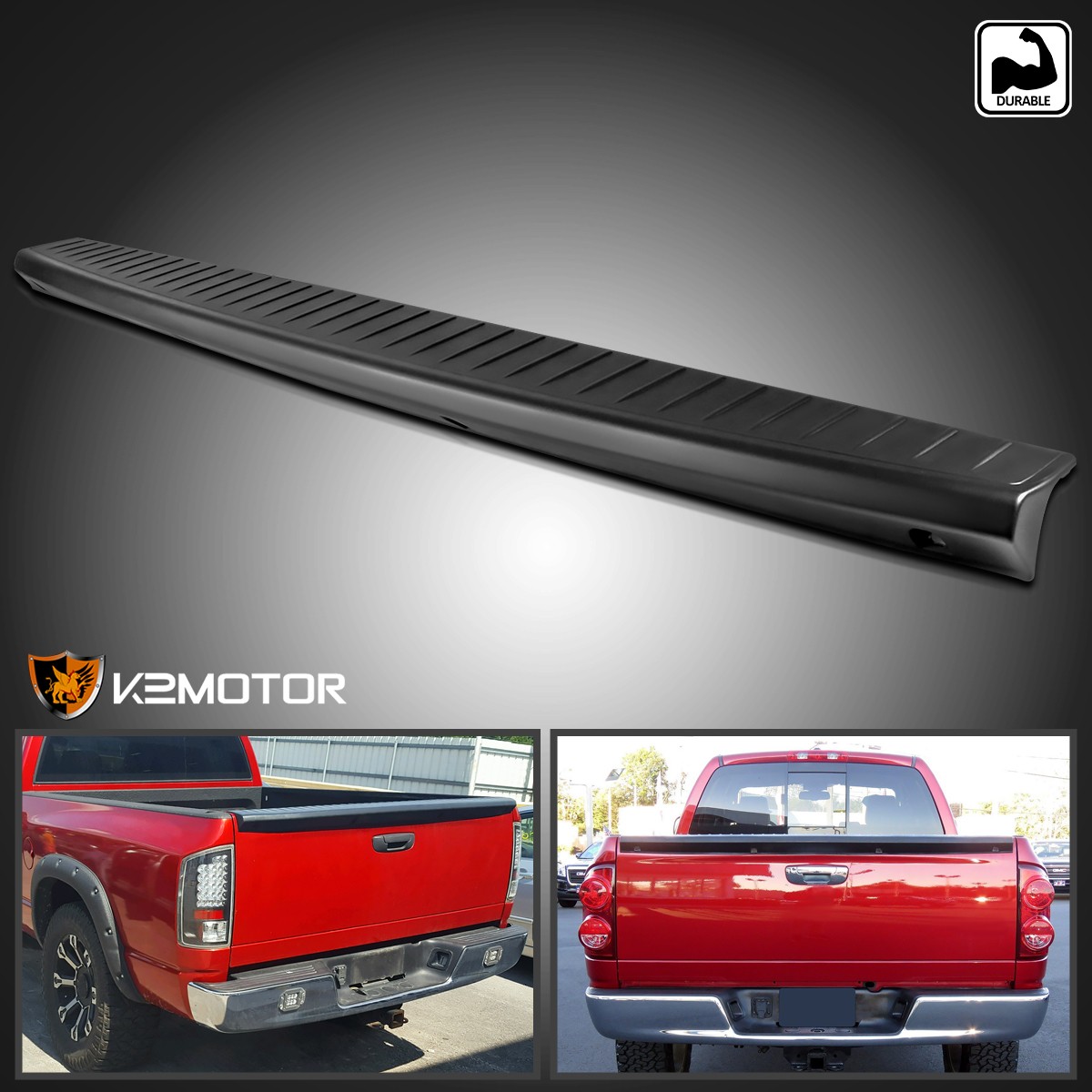 Fits 2002-2008 Dodge Ram 1500 Black Tailgate Molding Protector Cap Spoiler Cover