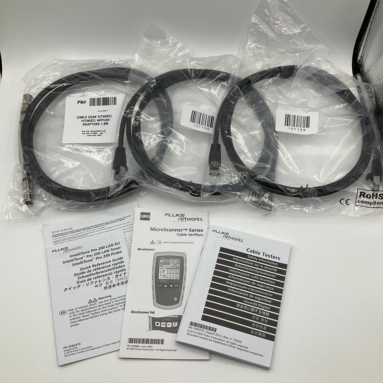 Fluke Networks MS2-KIT MicroScanner2 Copper Cable Verifier Kit, Remote ID Kit