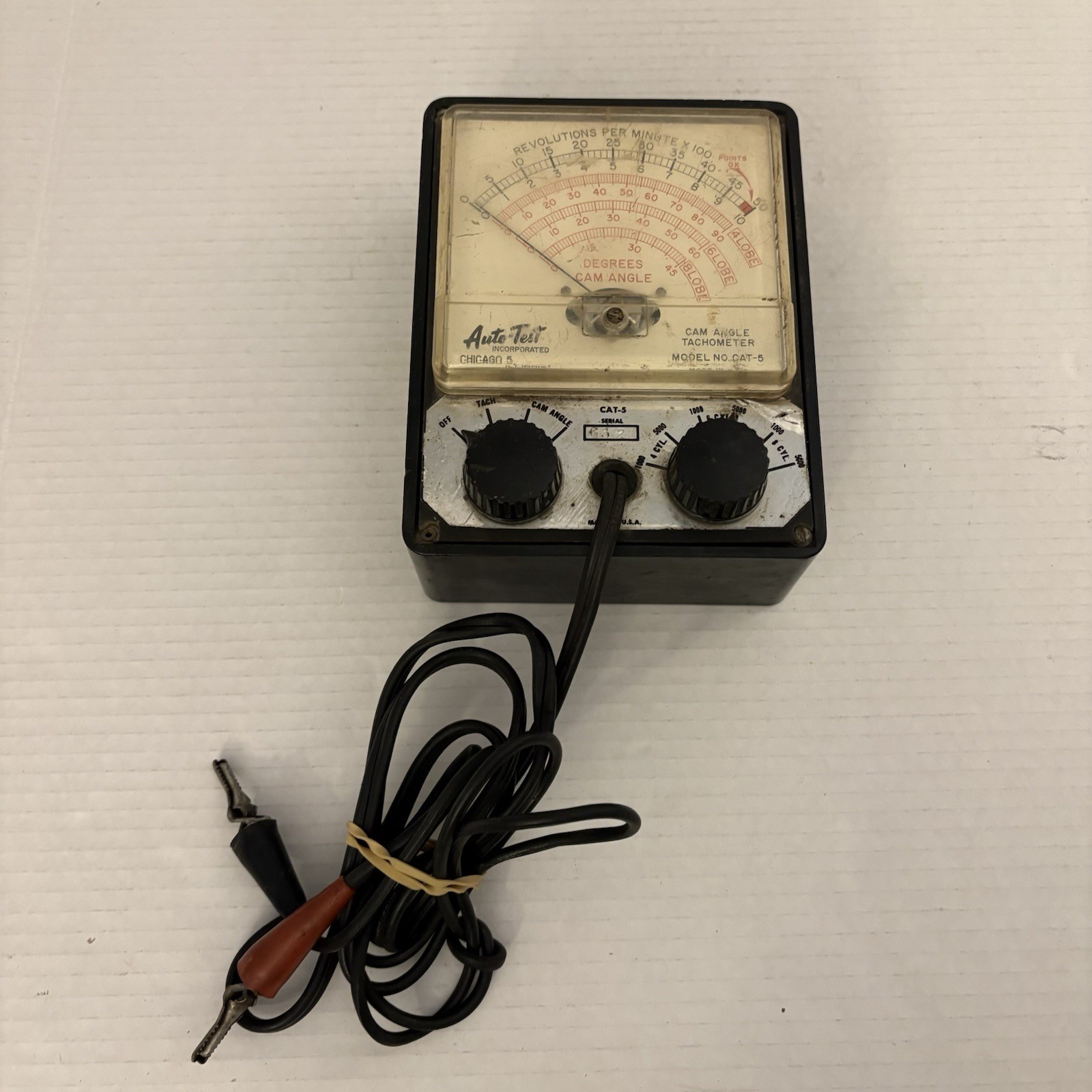Auto-Test Cam Angle Tachometer Model No CAT-5. Chicago, IL