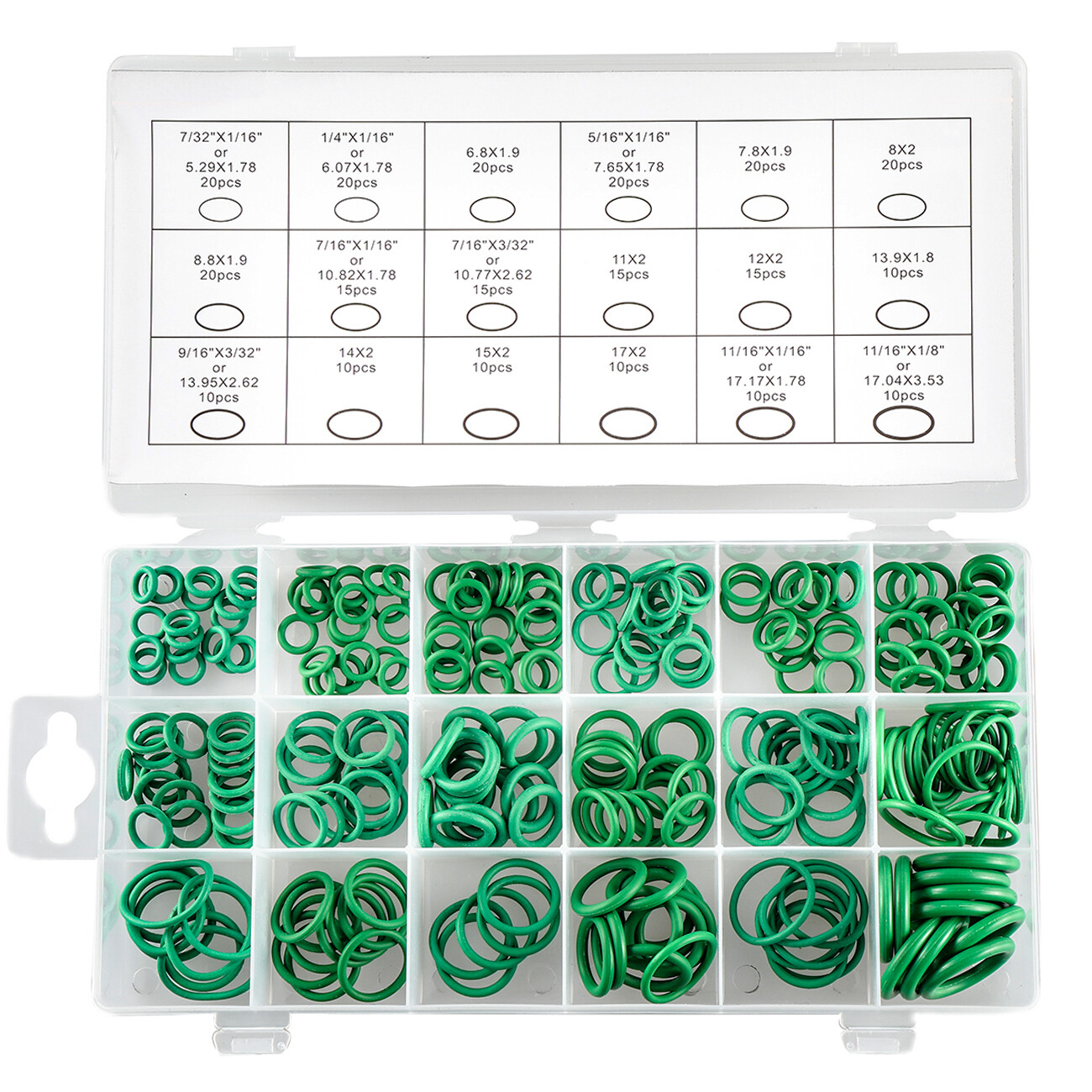 270PCS Pieces O-Ring Rubber Assortment Kit Set with Holder Case SAE and Metric