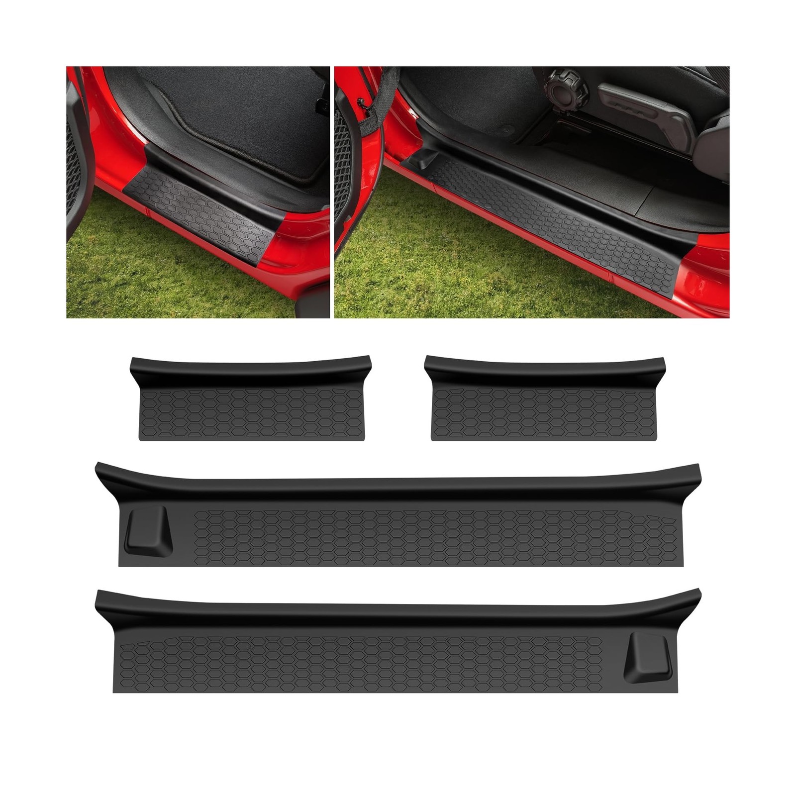Door Sill Guards Kit Fit for 2018-2025 Jeep Wrangler JL Unlimited, Door Sill ...
