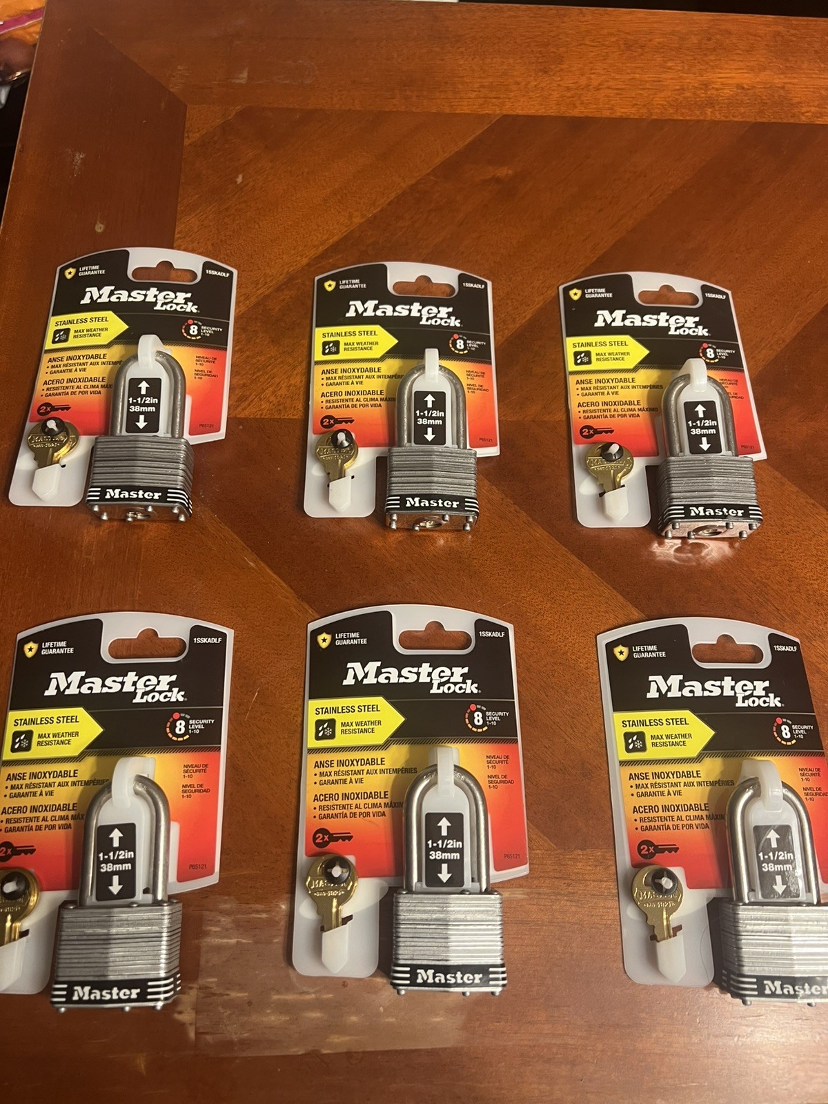 |FREE SHIPPING| *LOT OF 6* Master Lock Padlock 1 1/2 Stainless Steel Lock