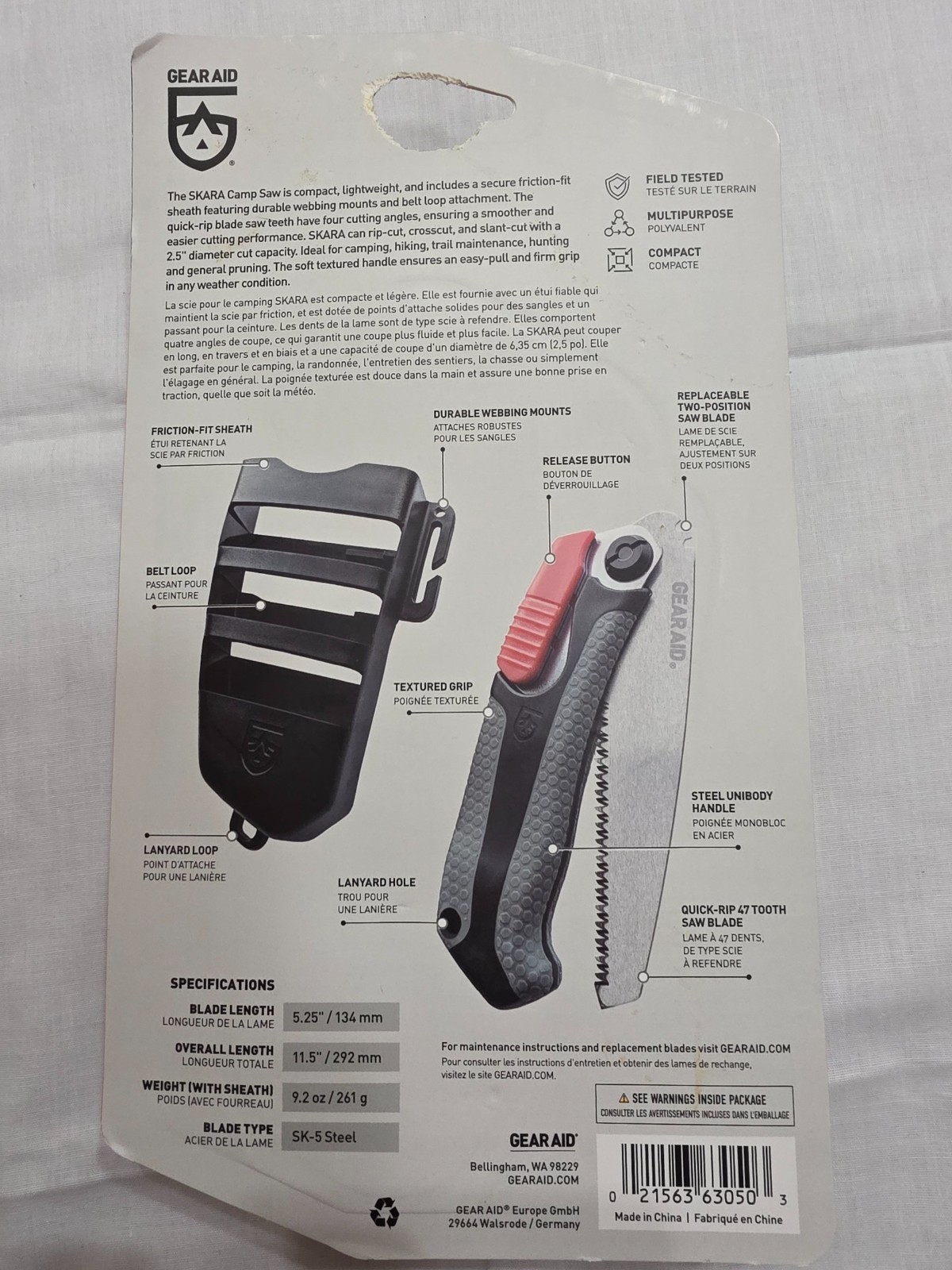 Skara Camp Saw With Sheath