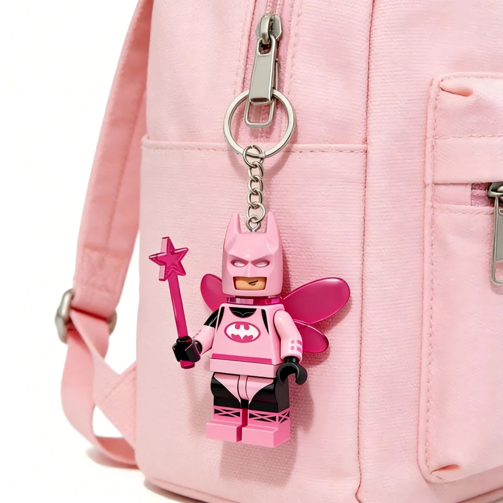 New Cute LEGO Batman Pink Fairy Minifigure Keychain Cute Collectible gift US