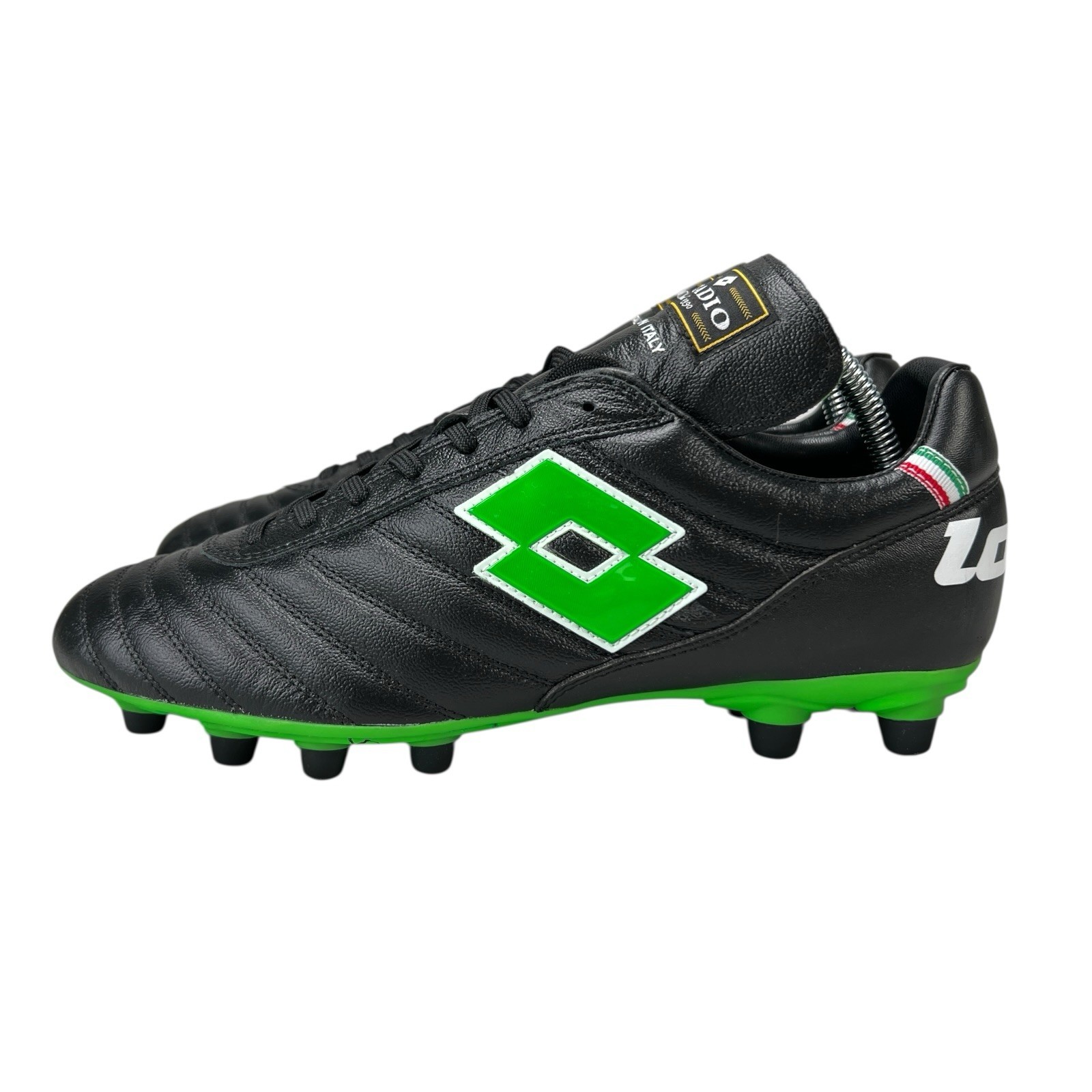 Lotto Stadio OG II FG 50 Years Black Green Leather Soccer Cleats Men's Sz 8 - 11