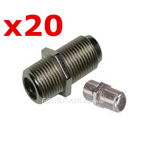 F Type Coax Coaxial Cable Coupler Female Jack Adapter Connector - 20 Pack Lot