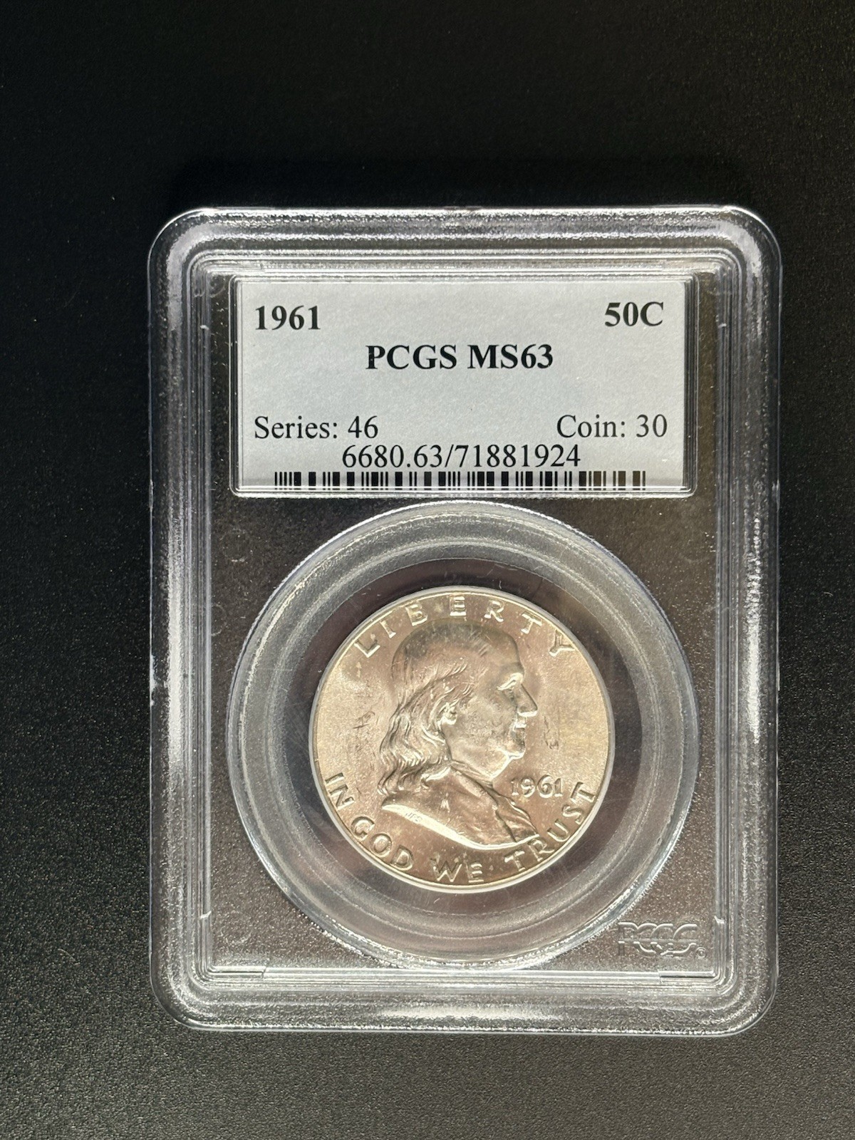 1961 50C PCGS MS63 - Franklin Half Dollar