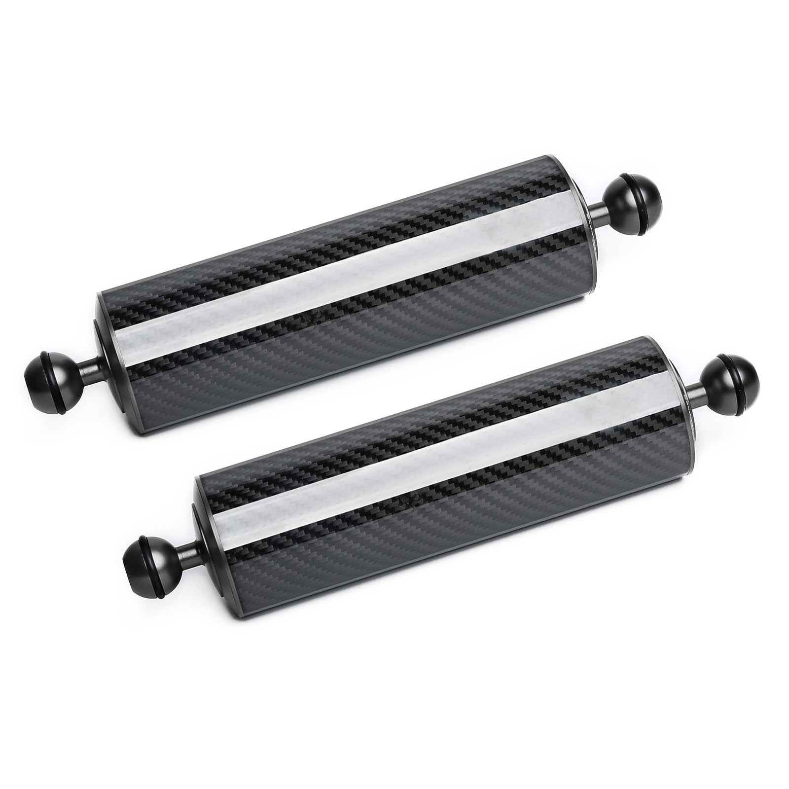 Black 10" Carbon Fiber Float Arm (2-Pack) - Ultralight Dual 1" Ball Buoyancy ...