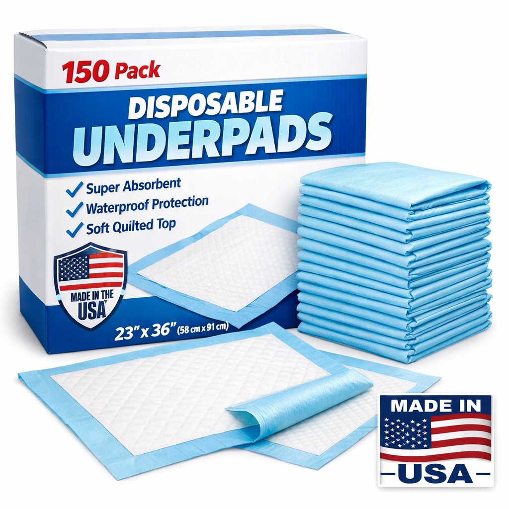 150 Pads Adult Urinary Incontinence Disposable Bed pee Underpads 23x36