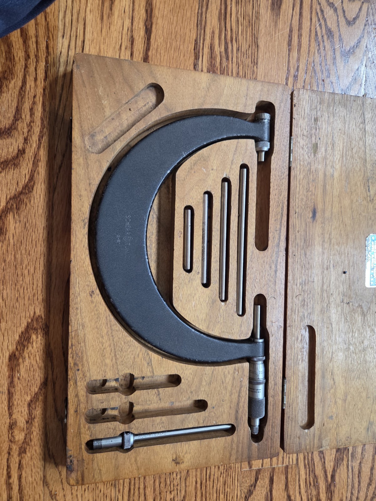 Scheer Tumico 2-6" Outside Micrometer With Woodee Case