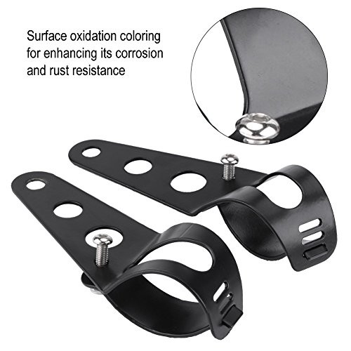 35-43mm Fork Headlight Mounting Bracket, Universal Motorcycle Headlight Black
