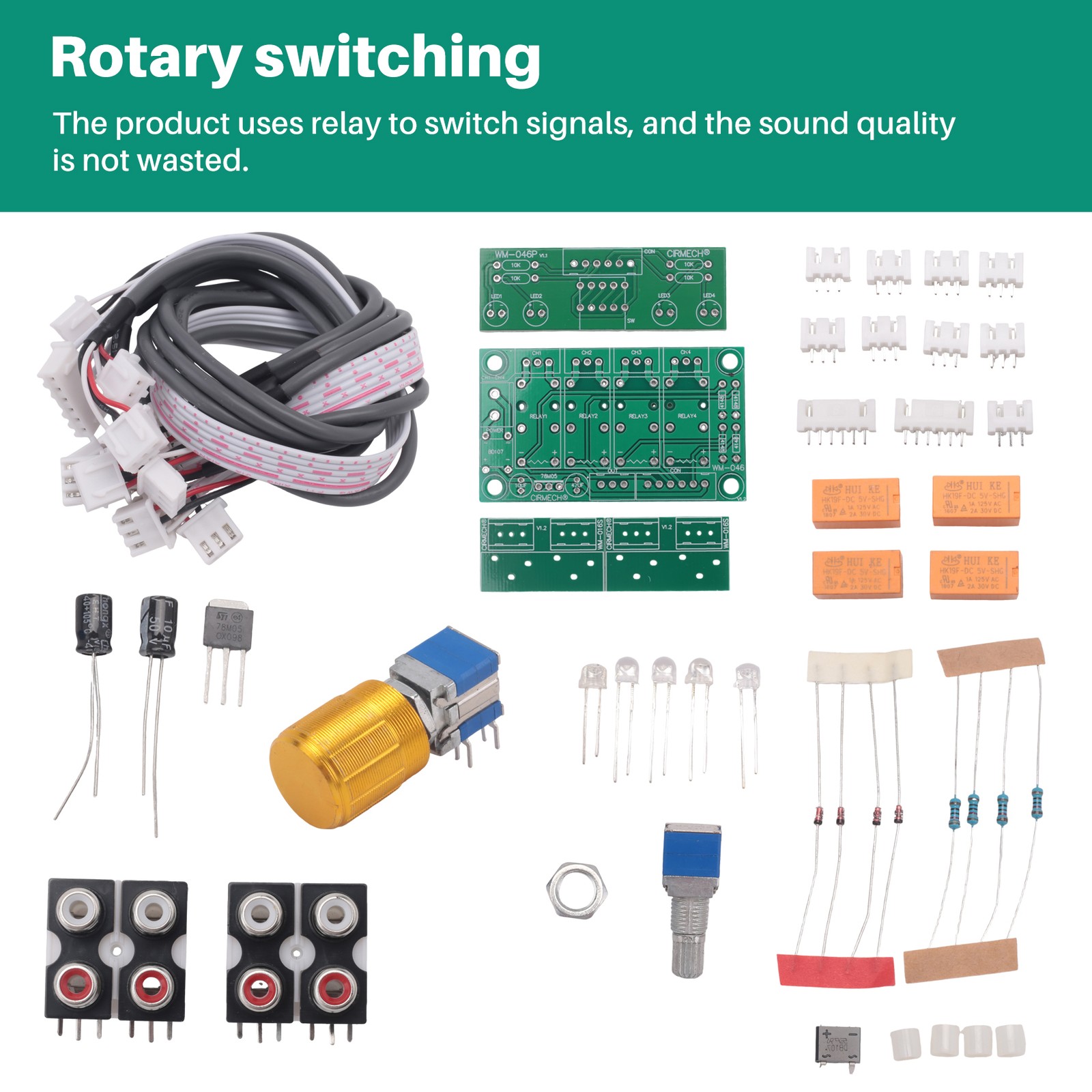 Relay 4-Way Audio Input Switching Audio Input Selection Board of5538