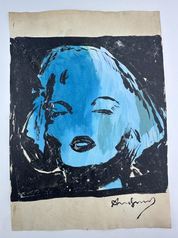 Andy Warhol COA Vintage Painting Drawing Art Original Signed Stamp