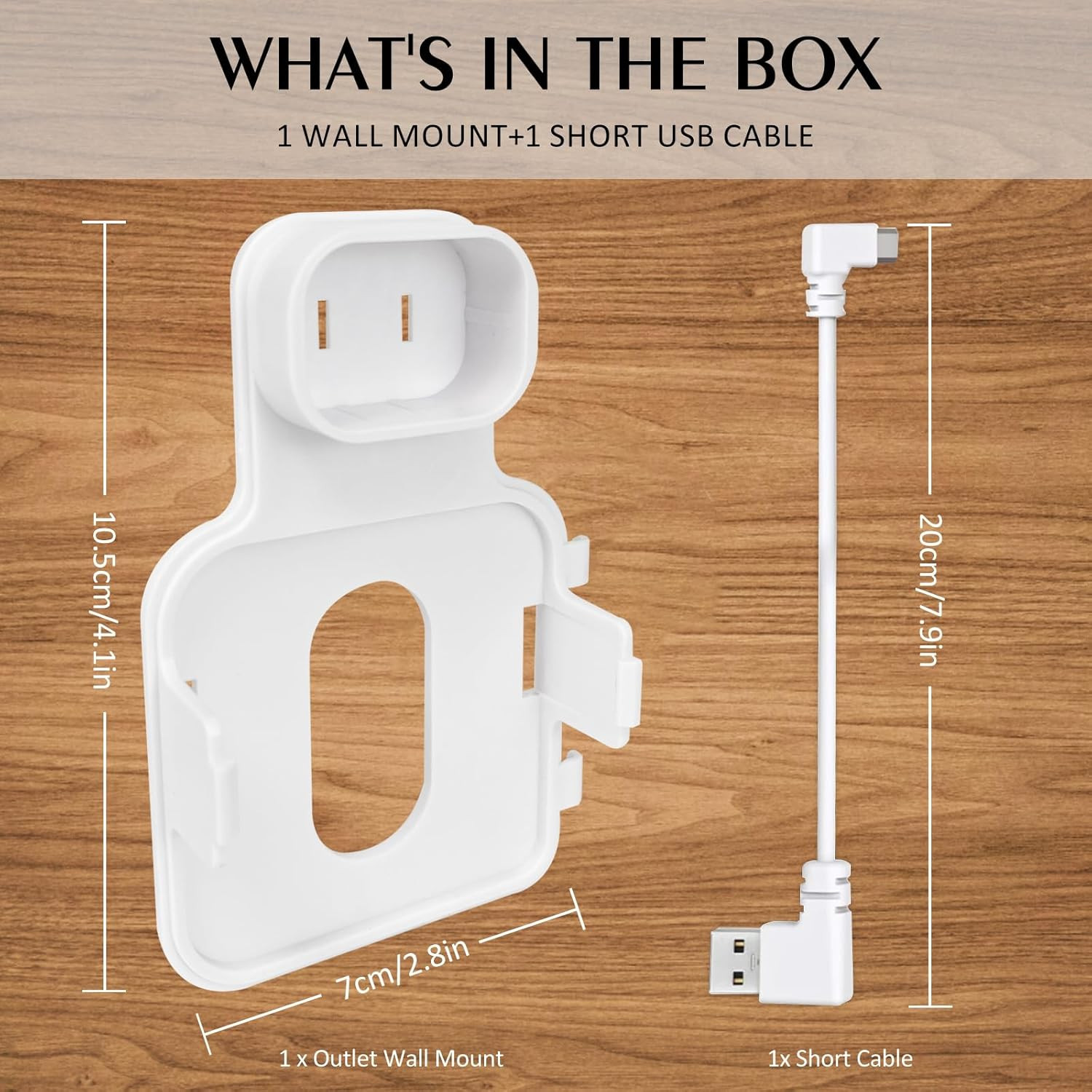 Outlet Wall Mount for Blink Sync Module 2 - Space-Saving Bracket with Short Cabl