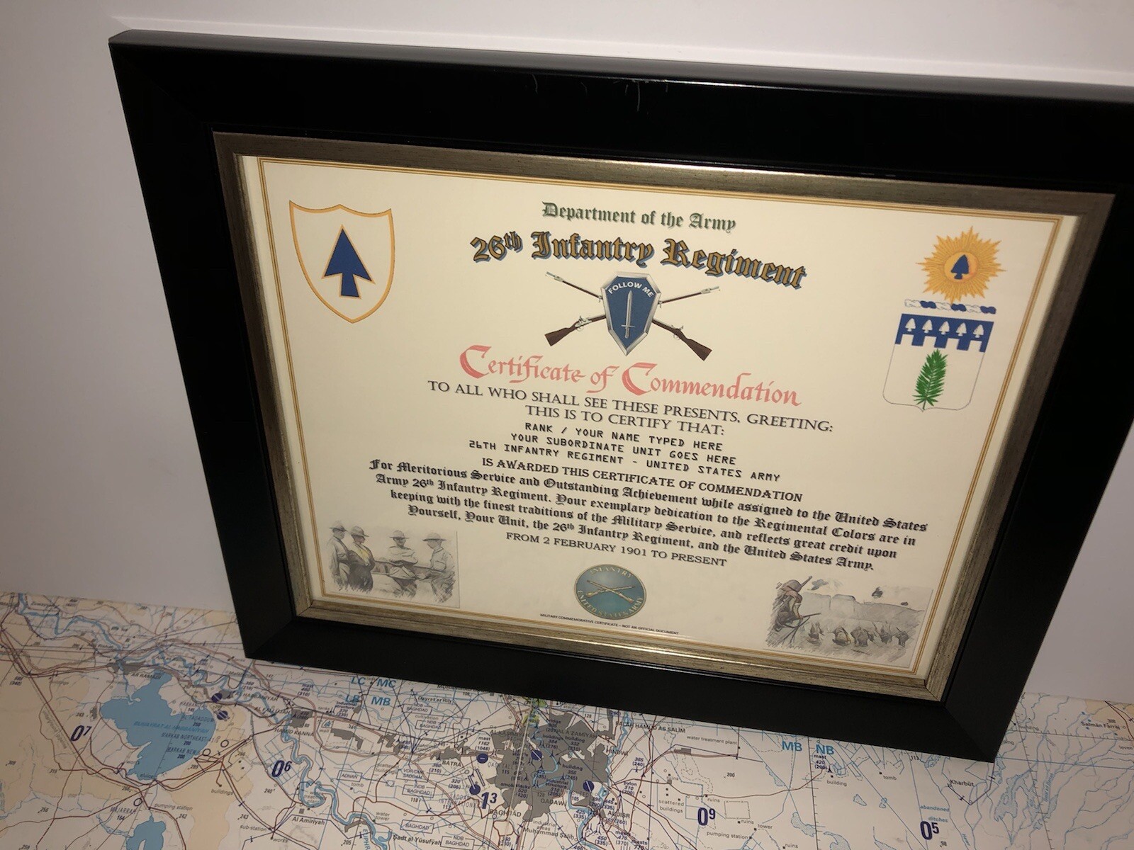 26TH INFANTRY REGIMENT / COMMEMORATIVE - CERTIFICATE OF COMMENDATION