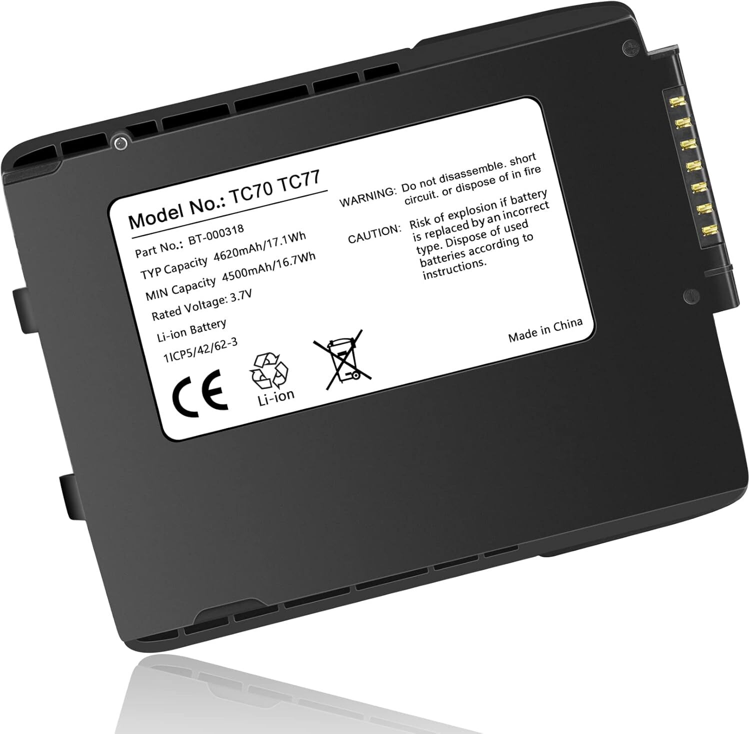 1/5/10/15 Pack Battery for Zebra TC70/TC75/TC77 BT-000318-01 BTRY-TC7X-46MAH-01