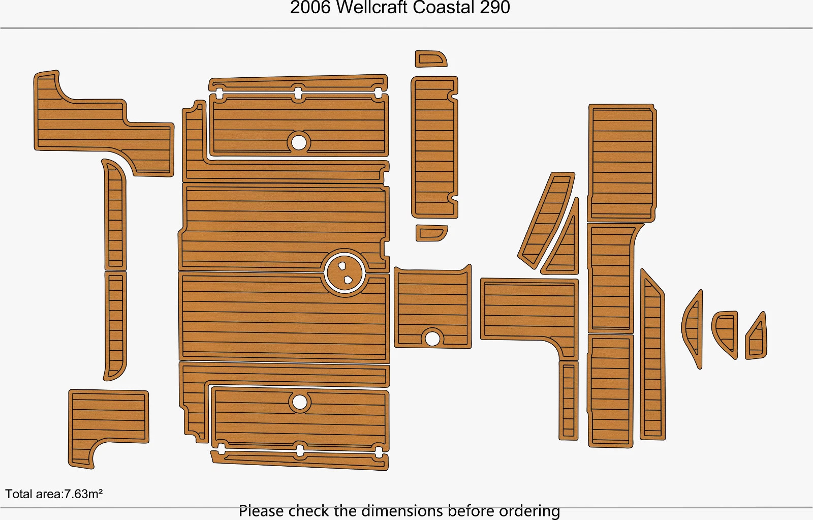 2006 wellcraft 290 coastal Swim Platform Cockpit EVA Foam Teak Deck Floor Mat