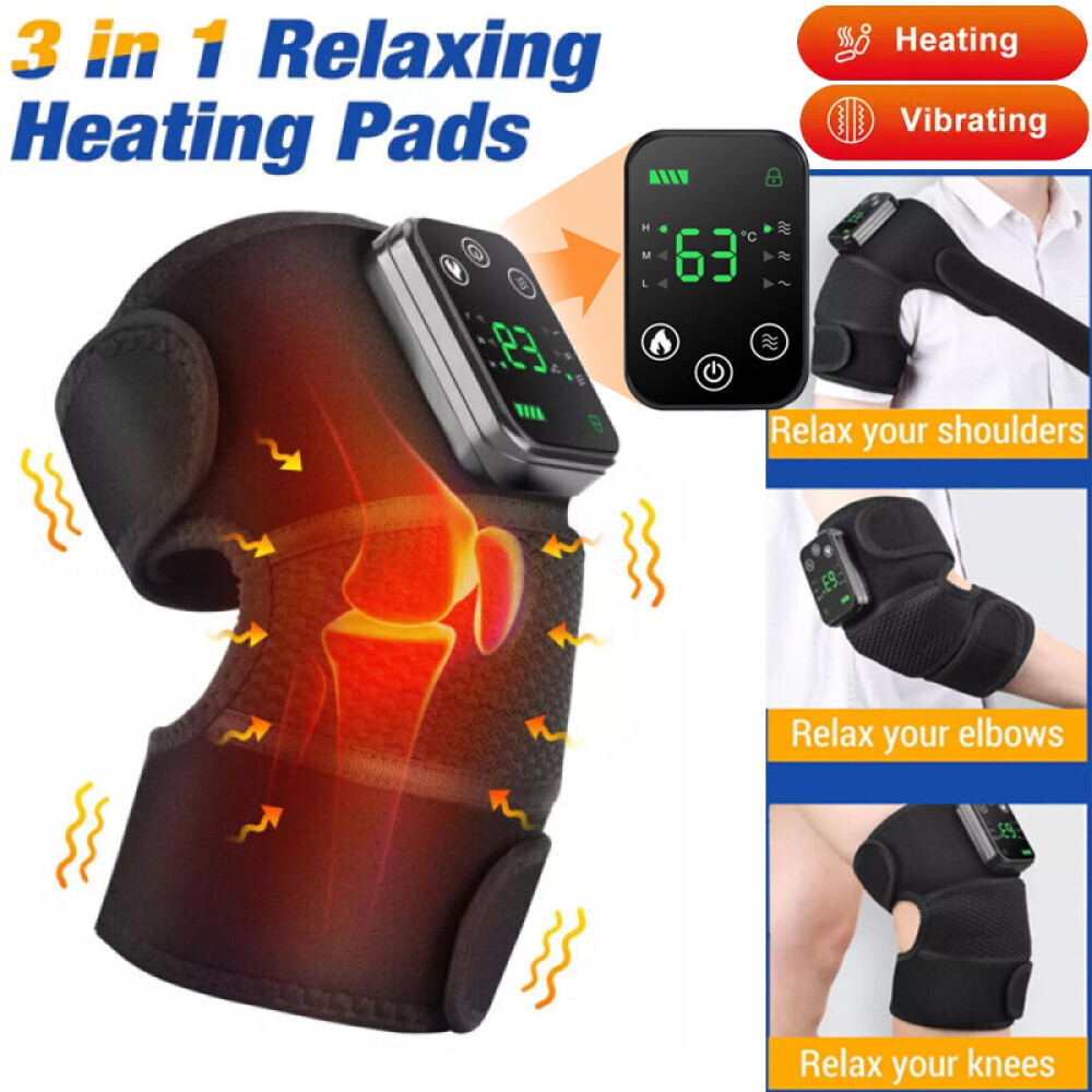 3 in 1 Knee Massager with Heat and Vibration Electric Pain Relief Shoulder Elbow