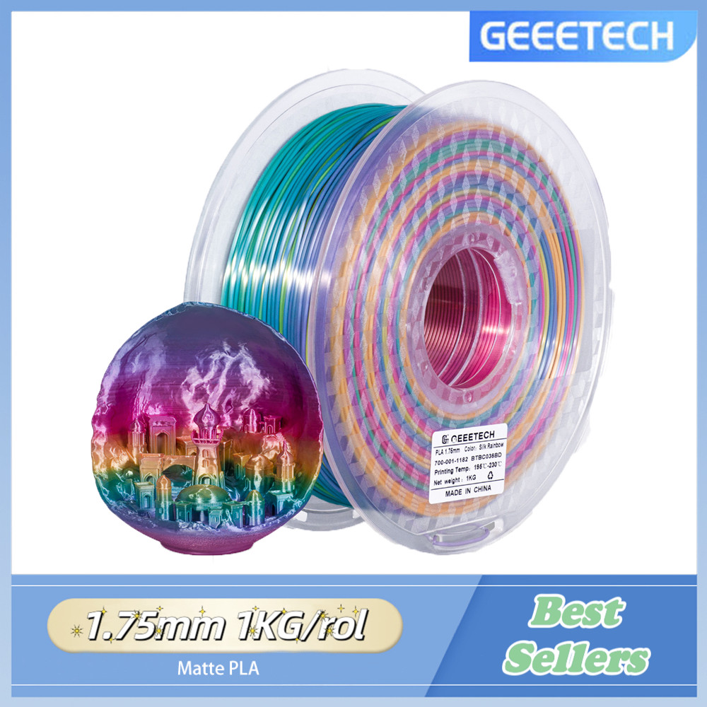 Geeetech Consumables Rainbow Silk PLA 1.75mm 1KG/roll For 3D Printers Filament