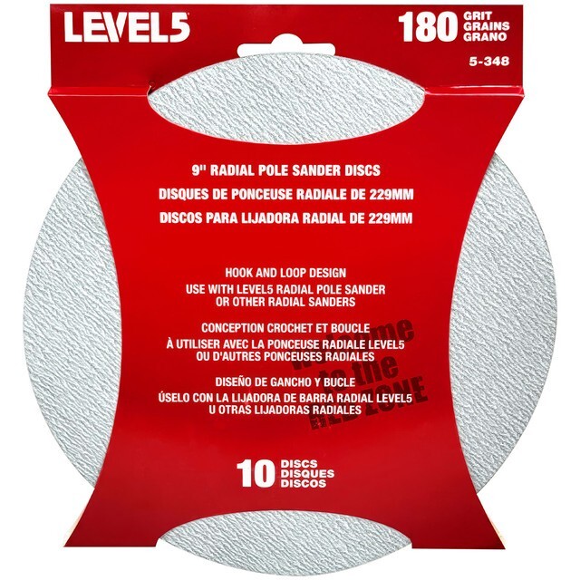 LEVEL5 9" Drywall Radial Pole Sanding Disc - 180 Grit - 10 Pack | 5-348