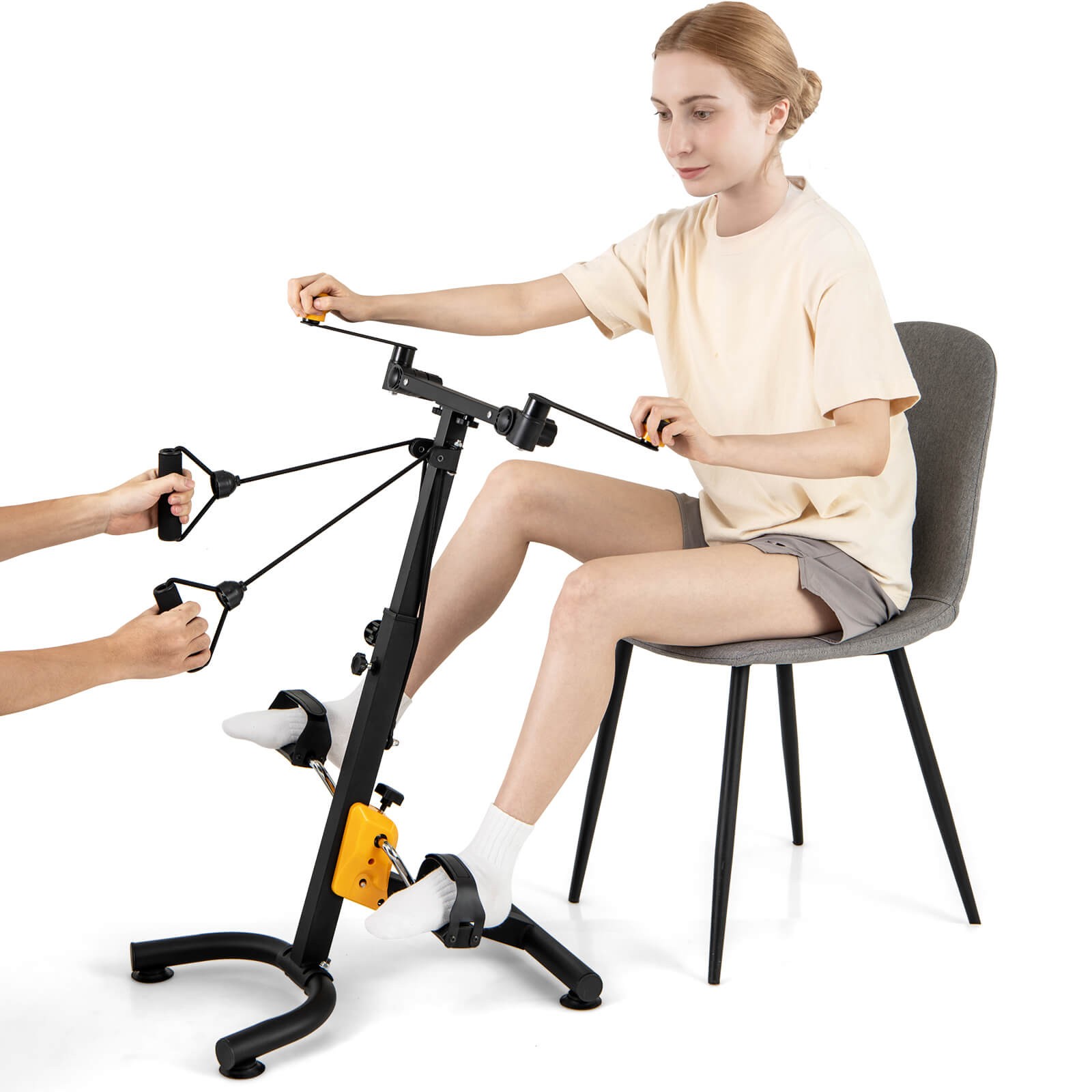 Folding Pedal Exercise Bike W/Adjustable Resistance Full body Home Rehab Machine