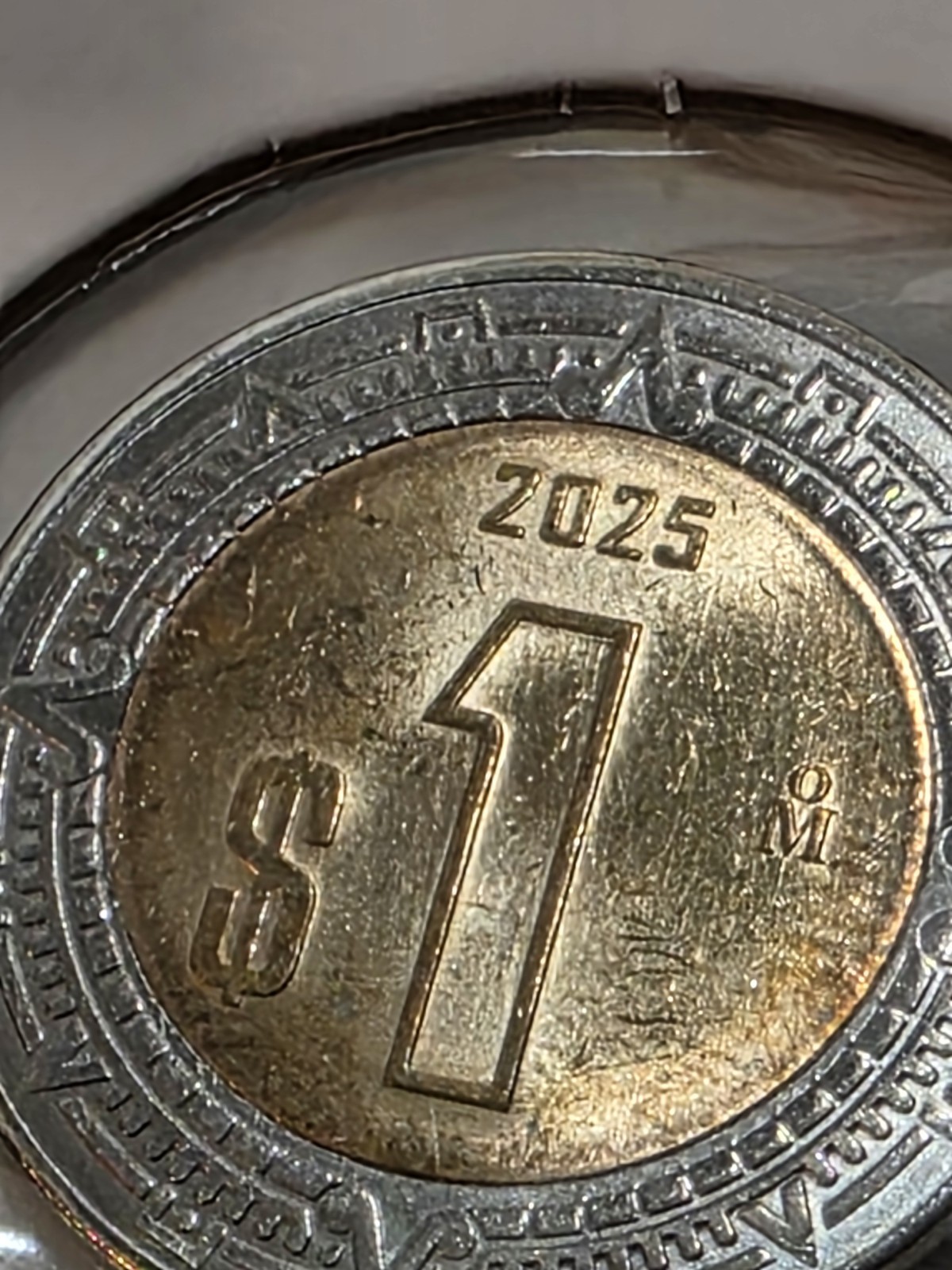 RARE 2025 Mexico $1 Pesos Coin AU- KM 616 Bimetallic 🇲🇽 BRILLIANT GEM Bin 1