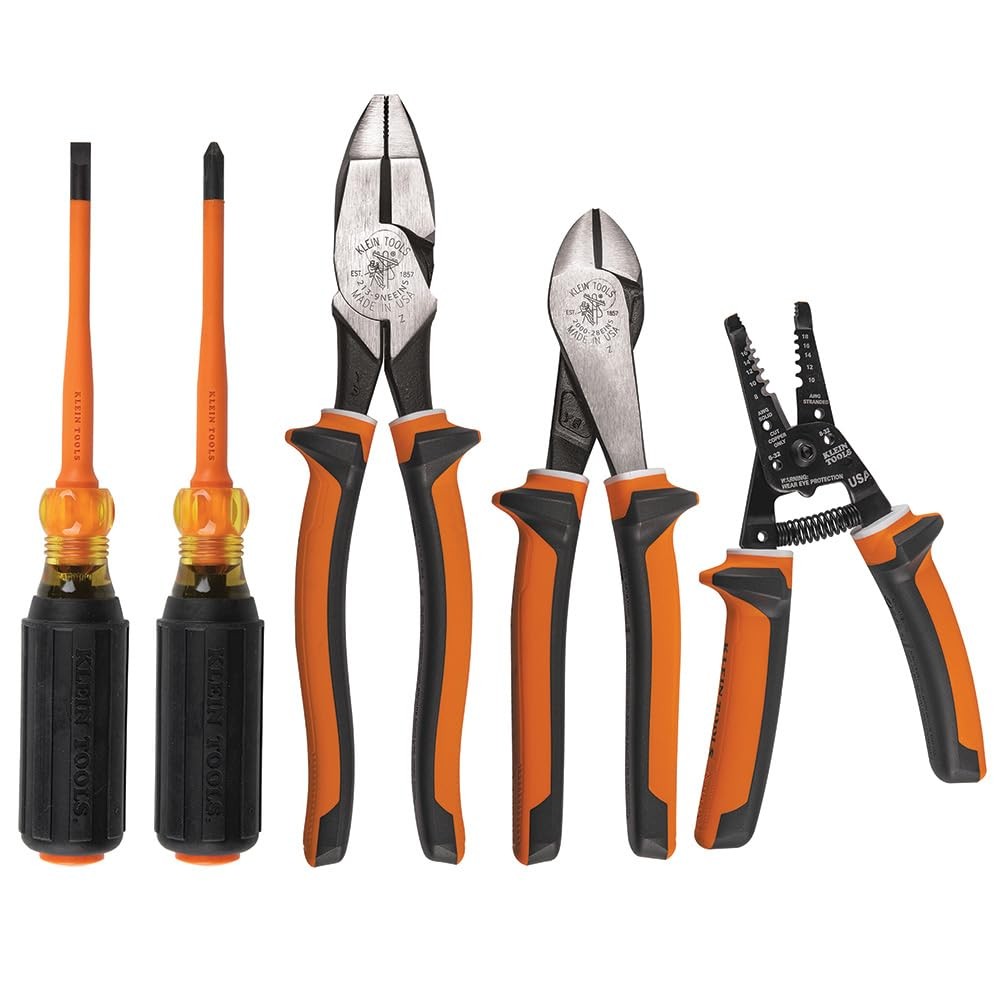 5PCS Screwdriver Tool 1000V Insulated Plier Wire Stripper VDE USA kit Multicolor