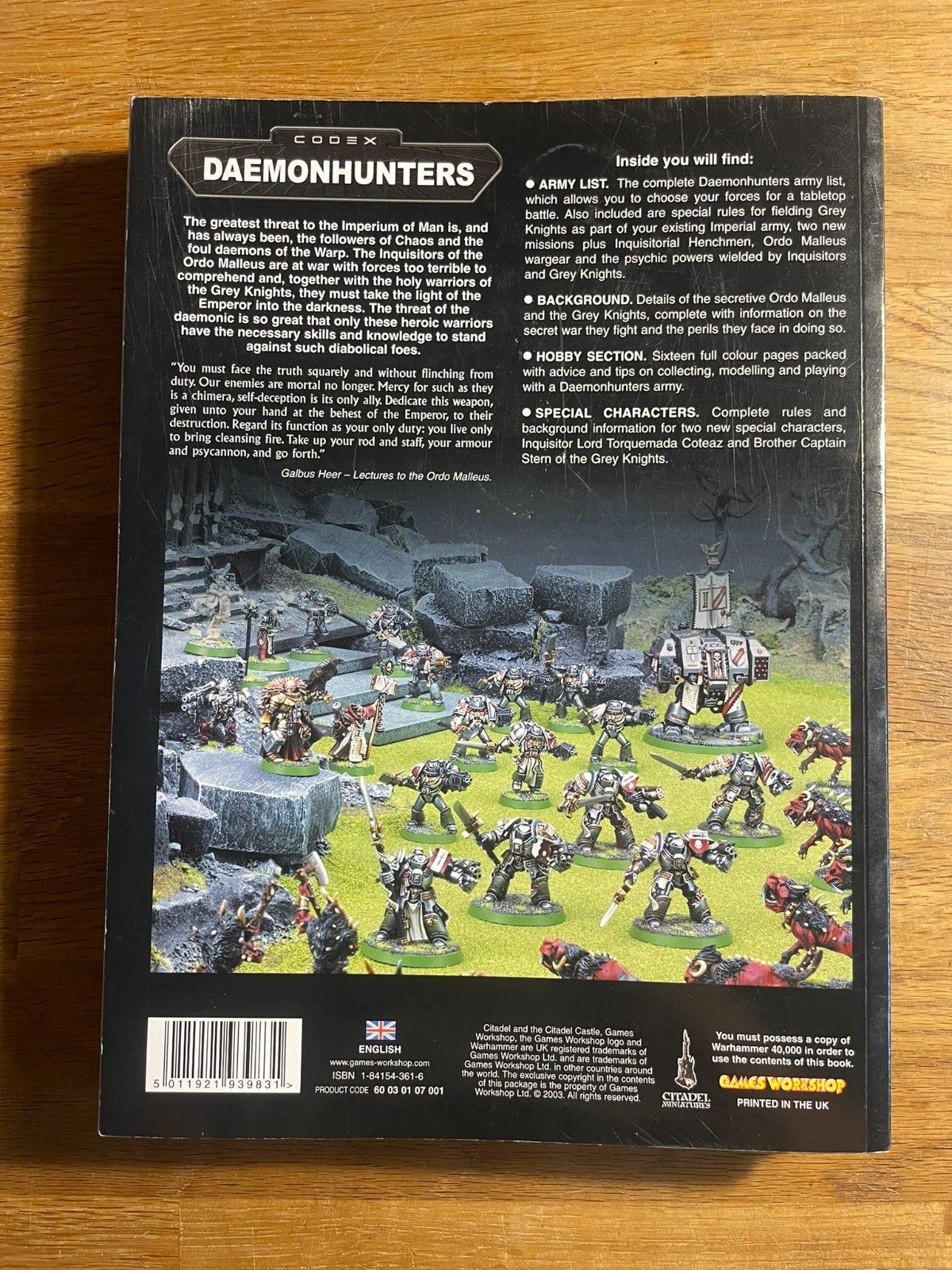 Warhammer 40k: Codex Daemonhunters 2003 (3rd Edition) Games Workshop - Excellent