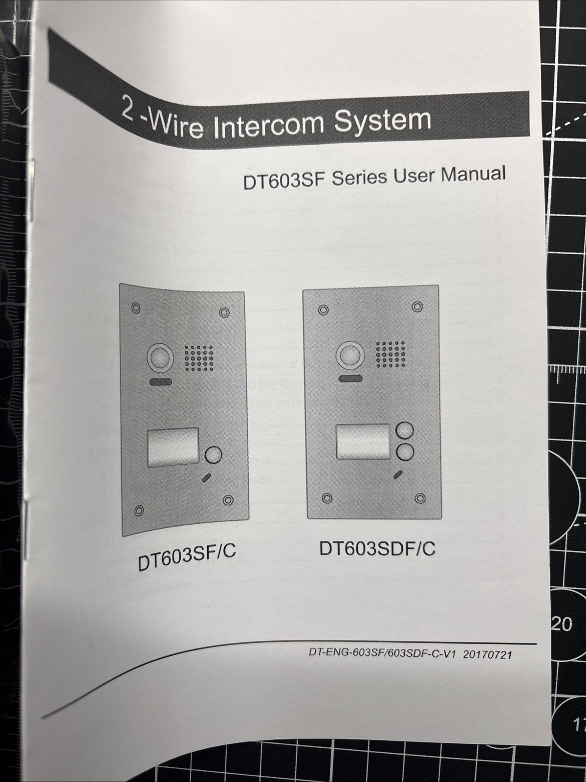 2-Wire Intercom System, DT603SF/C
