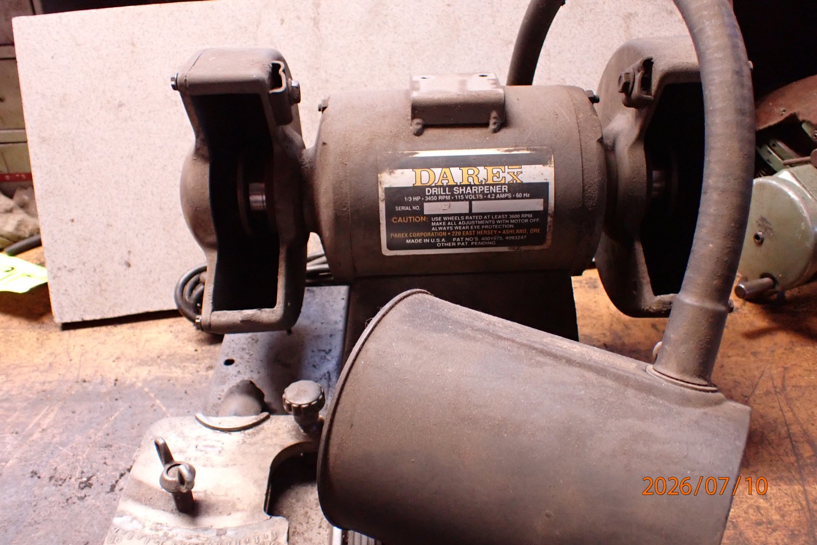 OLDER DAREX M5 DRILL BIT SHARPENER MOTOR UNIT AND BASE ONLY