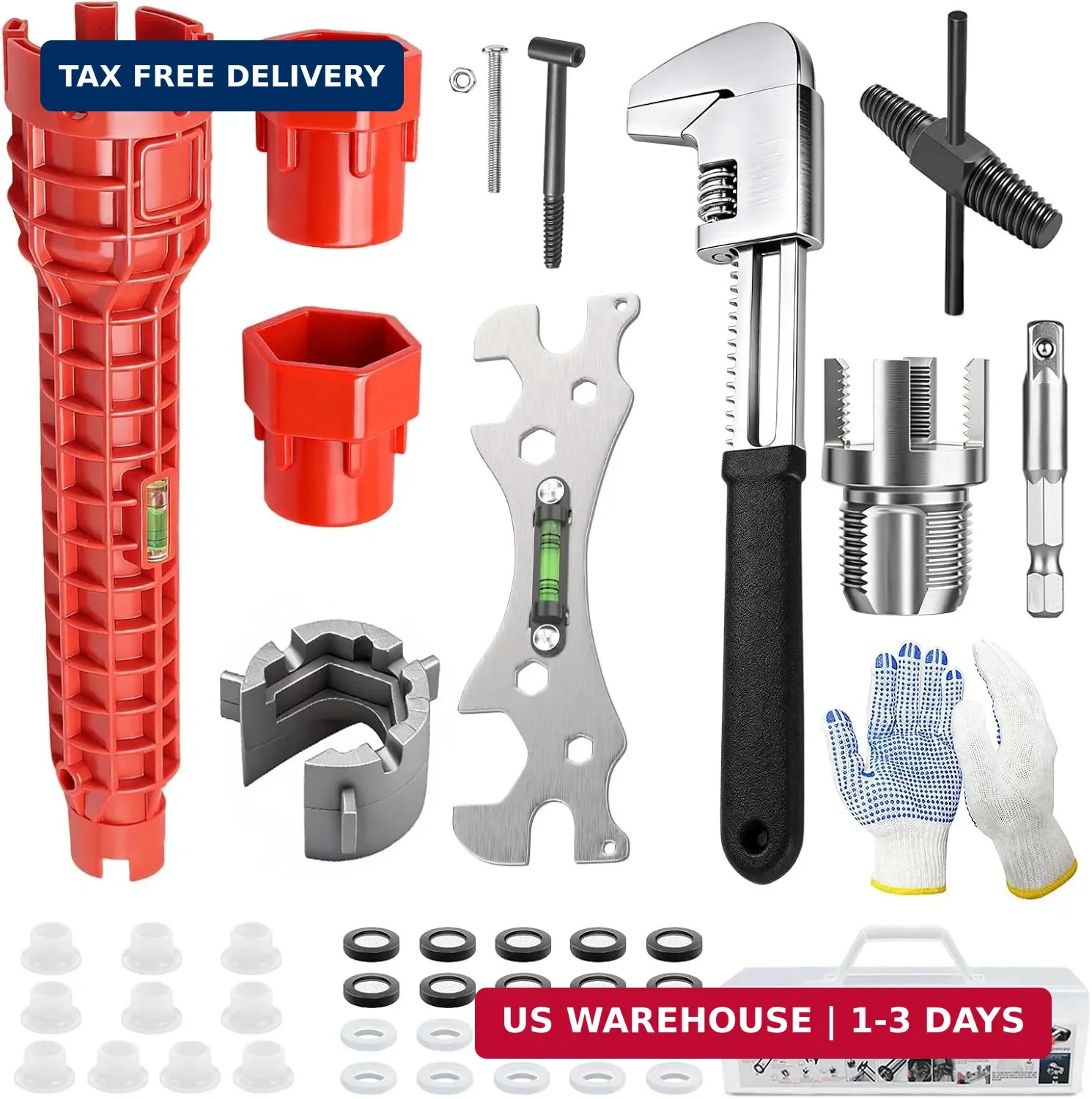 39PCS Plumbing Wrench Faucet Installation and Removal Tools, Upgrade PVC Pipe Th