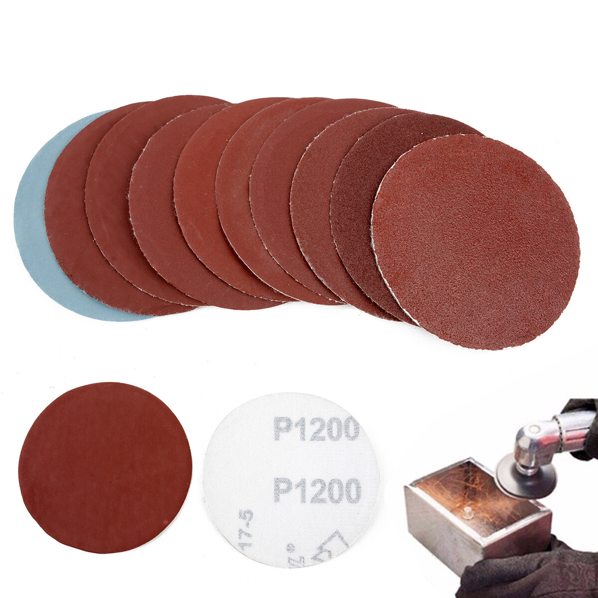 Versatile 100pcs 3 Inch 75mm Sandpaper Sander Discs, Grits 80-3000 Mix Pack