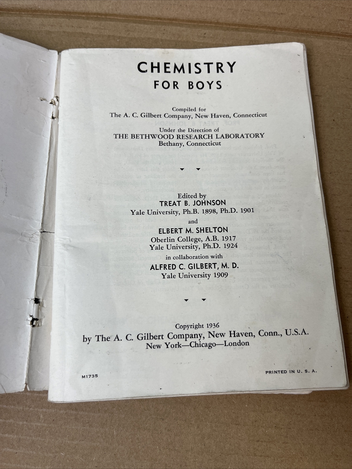 Lot 4 Gilbert Chemistry Books - OLD