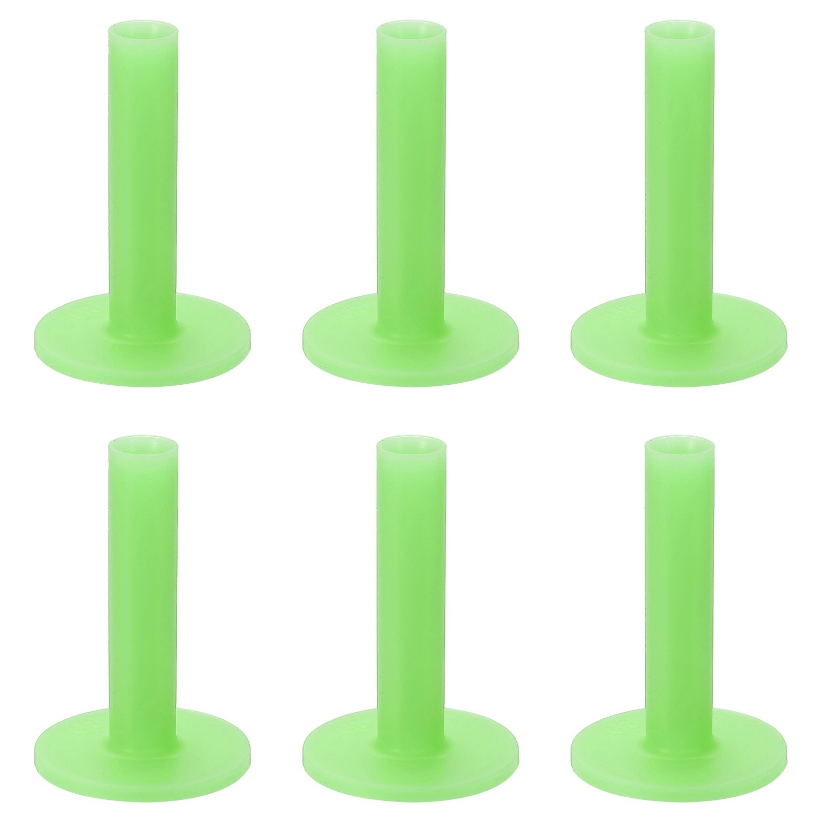 6 Pack Rubber Golf Practice Tee Driving Tee 3.1 Inch Rubber Green